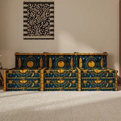 WOWMAX Floor Sofa Couch Boho –Moon&Star Totems