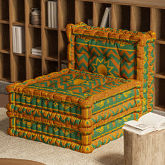 WOWMAX Floor Sofa Couch Boho –Aztec Tribal Cross