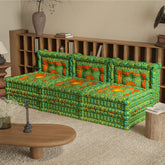 WOWMAX Floor Sofa Couch Boho –Green Totem