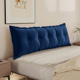 Rectangular Headboard Reading Body Pillow Velvet(100% Cotton) -Deep Blue