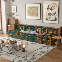 WOWMAX Floor Sofa Couch Boho –Aztec Tribal Cross