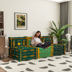 WOWMAX Floor Sofa Couch Boho –Moroccan Geometry