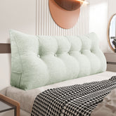 Large Bolster Triangular Backrest Reading Pillow — Grey beige