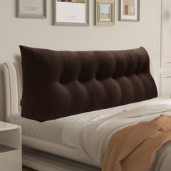 Triangular Reading Backrest Pillow 85% Linen 15% Cotton Blend—— Deep Brown