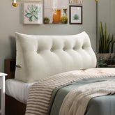 Large Bolster Triangular Backrest Reading Pillow Velvet— White