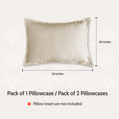 WOWMAX Cotton Pillow Cases——Lightbeige