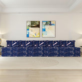 WOWMAX Floor Sofa Couch Bed Convertible Lazy Sofa,Blue