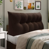 Triangular Reading Backrest Pillow 85% Linen 15% Cotton Blend—— Deep Brown