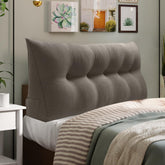 Triangular Reading Backrest Pillow 85% Linen 15% Cotton Blend—— Medium Gray