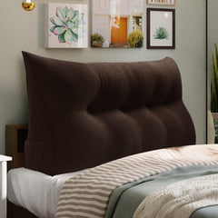 Triangular Reading Backrest Pillow 85% Linen 15% Cotton Blend—— Deep Brown