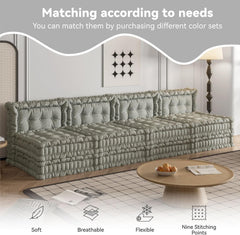 WOWMAX Floor Sofa Couch Bed Convertible Lazy Sofa,Polyester-Gray