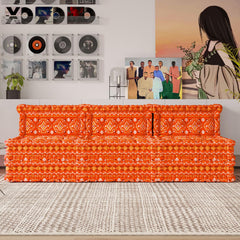 WOWMAX Floor Sofa Couch Bed Convertible Lazy Sofa,Red