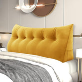 Large Bolster Triangular Backrest Reading Pillow Velvet— Yellow