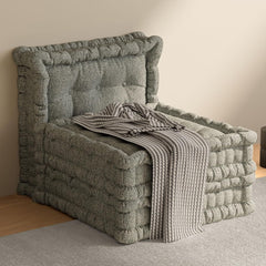 WOWMAX Floor Sofa Couch Bed Convertible Lazy Sofa,Polyester-Gray