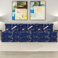 WOWMAX Floor Sofa Couch Bed Convertible Lazy Sofa,Blue