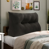 Triangular Reading Backrest Pillow 85% Linen 15% Cotton Blend—— Deep Gray