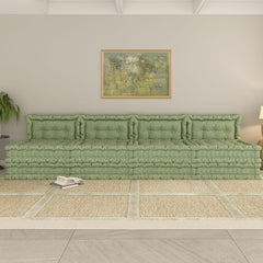 WOWMAX Floor Sofa Couch Bed Convertible Lazy Sofa,Polyester-lime Green