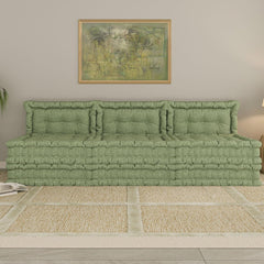 WOWMAX Floor Sofa Couch Bed Convertible Lazy Sofa,Polyester-lime Green