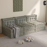 WOWMAX Floor Sofa Couch Bed Convertible Lazy Sofa,Polyester-Gray