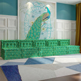 WOWMAX Floor Sofa Couch Bed Convertible Lazy Sofa,Green