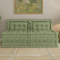 WOWMAX Floor Sofa Couch Bed Convertible Lazy Sofa,Polyester-lime Green