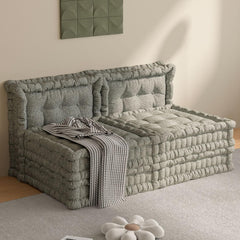 WOWMAX Floor Sofa Couch Bed Convertible Lazy Sofa,Polyester-Gray
