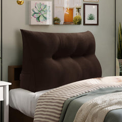 Triangular Reading Backrest Pillow 85% Linen 15% Cotton Blend—— Deep Brown
