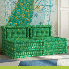 WOWMAX Floor Sofa Couch Bed Convertible Lazy Sofa,Green