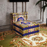 WOWMAX Floor Sofa Couch Boho – Arabian Blue