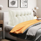 Triangular Reading Pillow Backrest Corduroy(100% Cotton)— White