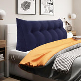 Triangular Reading Pillow Backrest Corduroy(100% Cotton)—Deep Blue