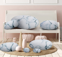 3D Stone Pillow 7 Pieces Set——New White Marble