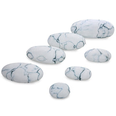 3D Stone Pillow 7 Pieces Set——New White Marble