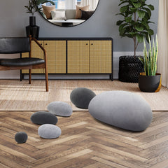 3D Living Stones Kissen 6 verschiedene Größen – Hellgrau und Dunkelgrau