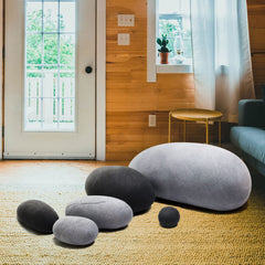 3D Living Stones Kissen 6 verschiedene Größen – Hellgrau und Dunkelgrau