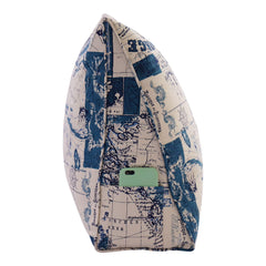 Backrest Lounge Cushion with Pocket 100% Cotton—Nautical