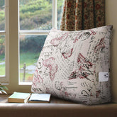 Backrest Lounge Cushion with Pocket 100% Cotton—Red Butterfly