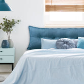 Rectangular Headboard Reading Body Pillow -Blue