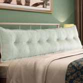 Rectangular Headboard Reading Body Pillow -White