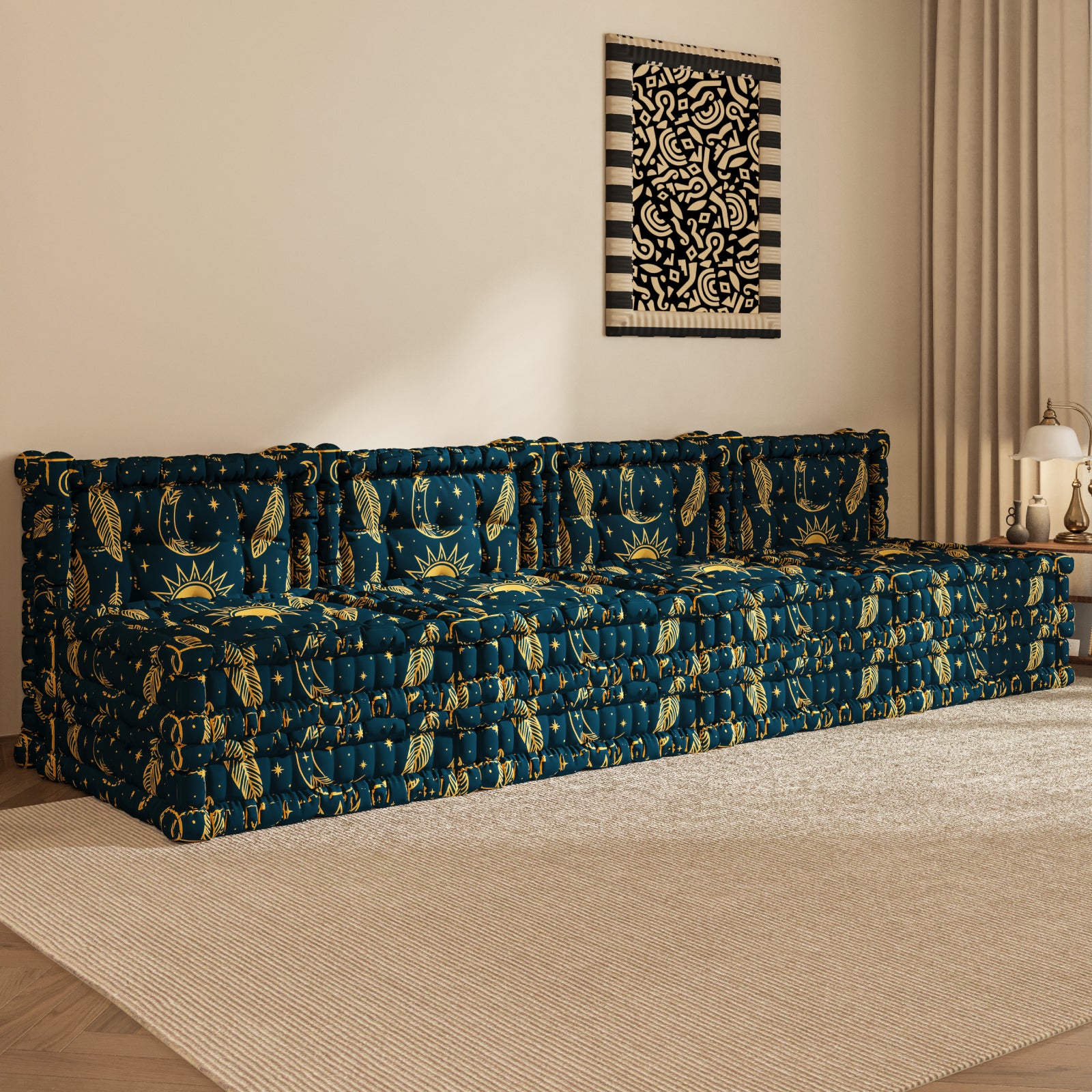 WOWMAX Floor Sofa Couch Boho –Feather Dream