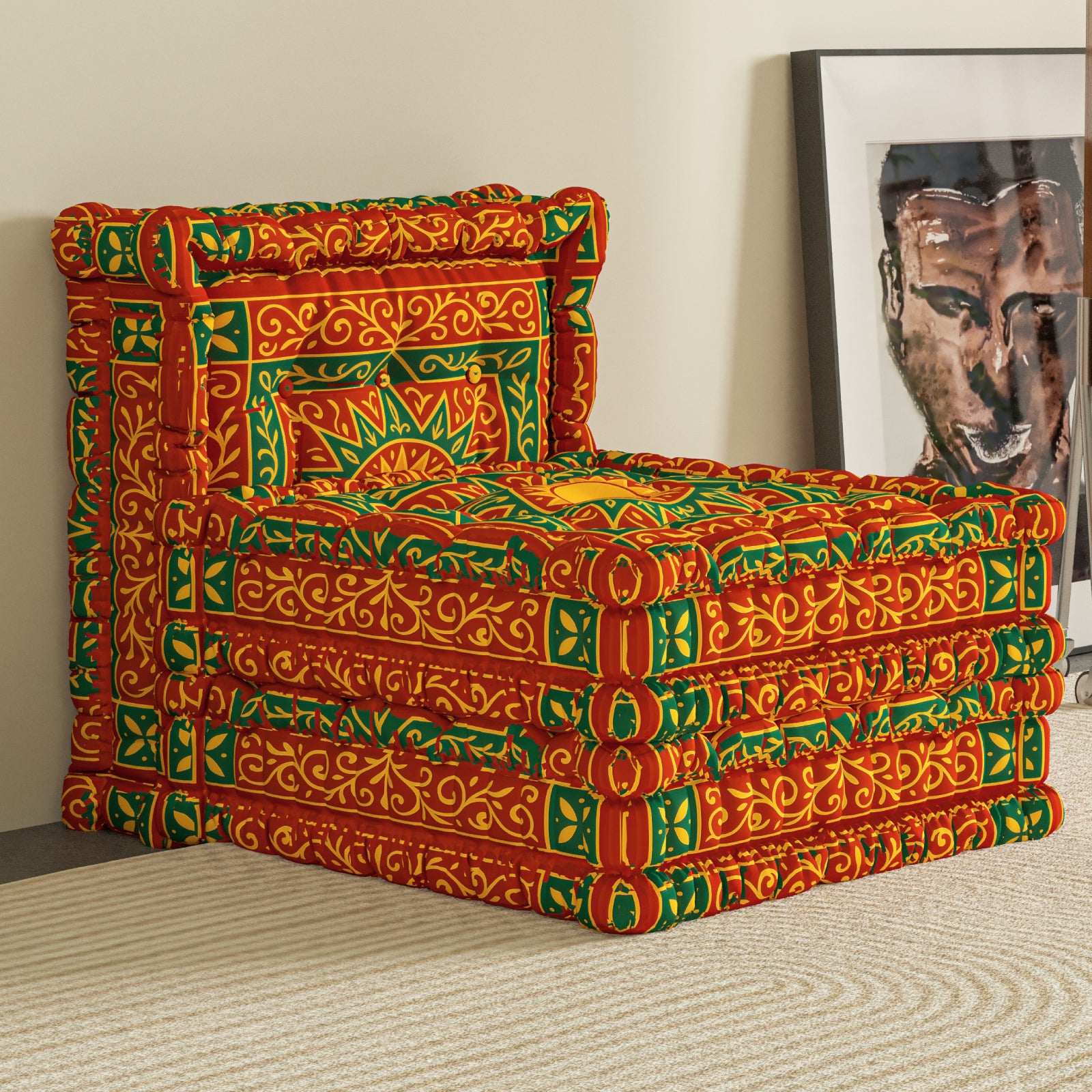 WOWMAX Floor Sofa Couch Boho –Sun Totem
