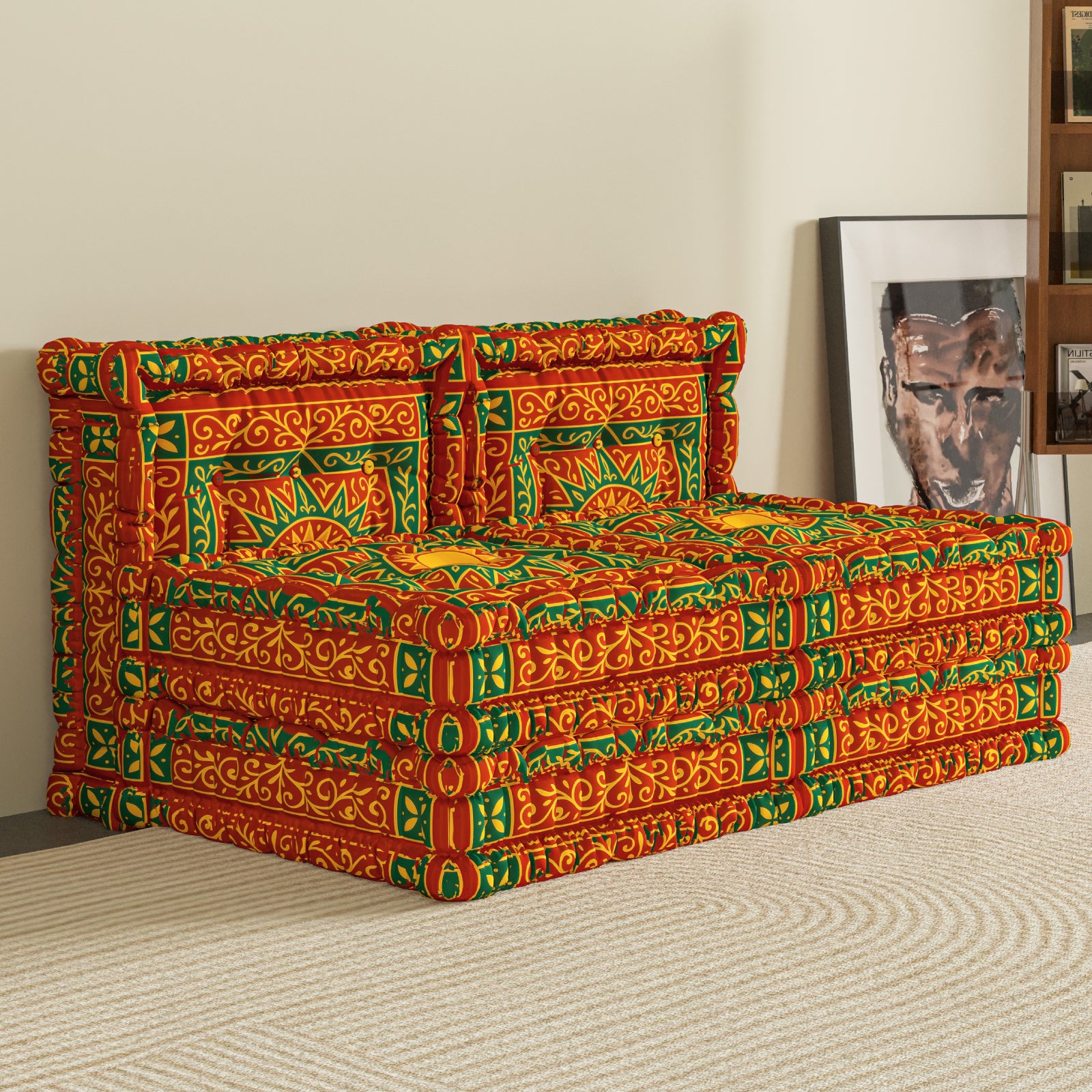 WOWMAX Floor Sofa Couch Boho –Sun Totem