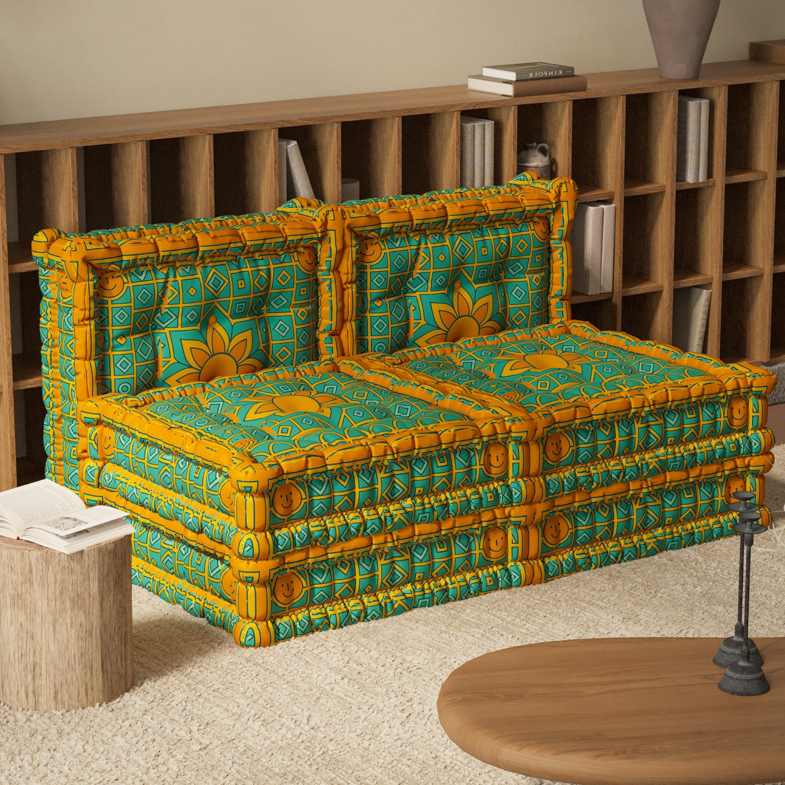 WOWMAX Floor Sofa Couch Boho –Moroccan Smile Mosaic
