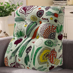 Curve Reading Pillow 100% Cotton — Veggies