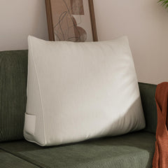 Back Pillow for Bed Sitting up-Bed Wedge Pillow, (80% Cotton 20% Linen Blend)