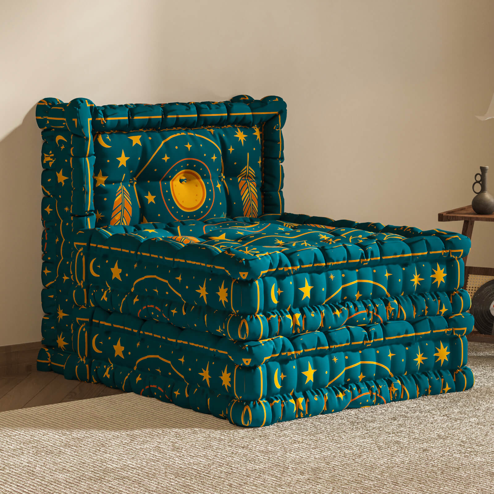 WOWMAX Floor Sofa Couch Boho –Moroccan Arch Tile
