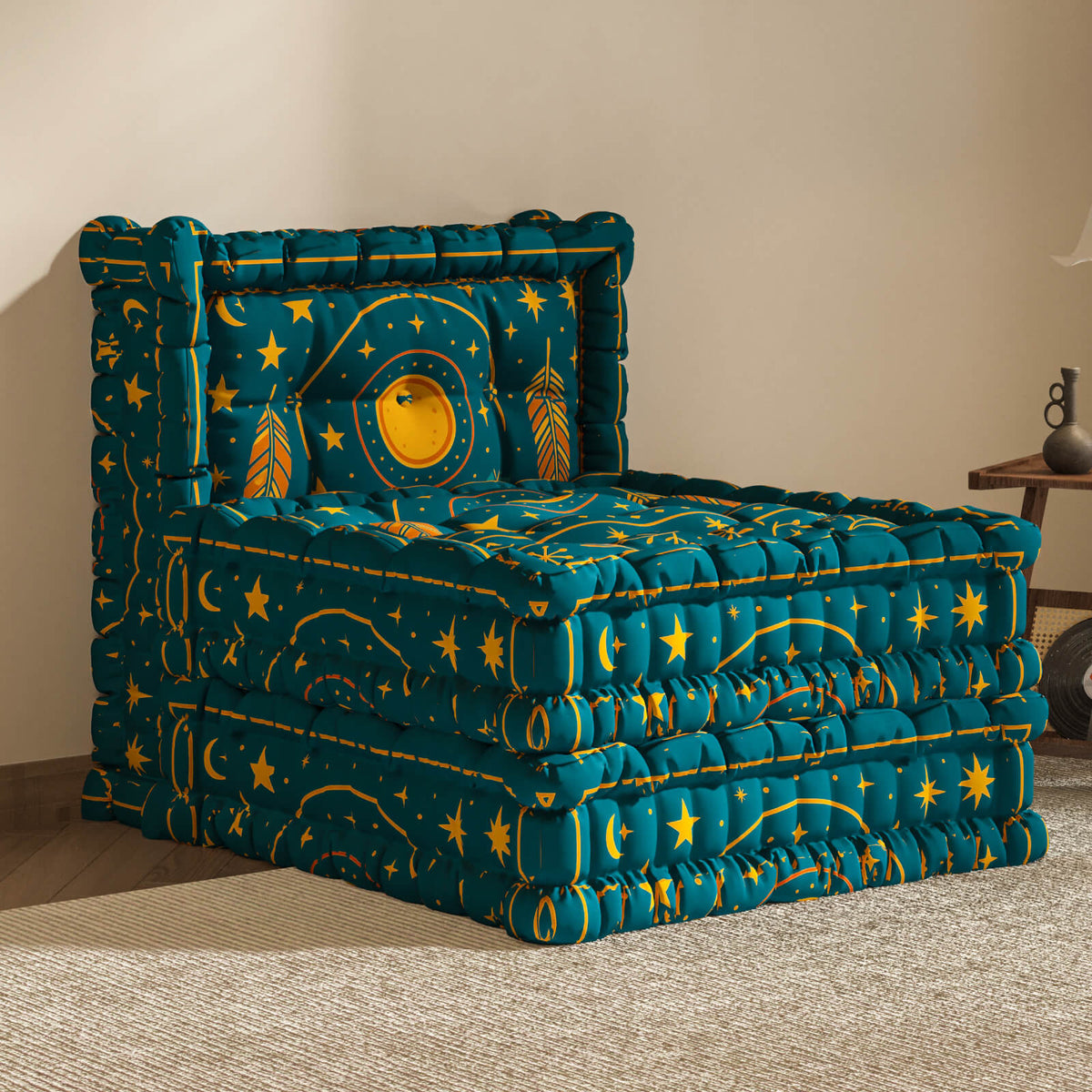 WOWMAX Floor Sofa Couch Boho –Moroccan Arch Tile
