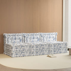 WOWMAX Floor Sofa Couch Boho –Light Blue Flowers