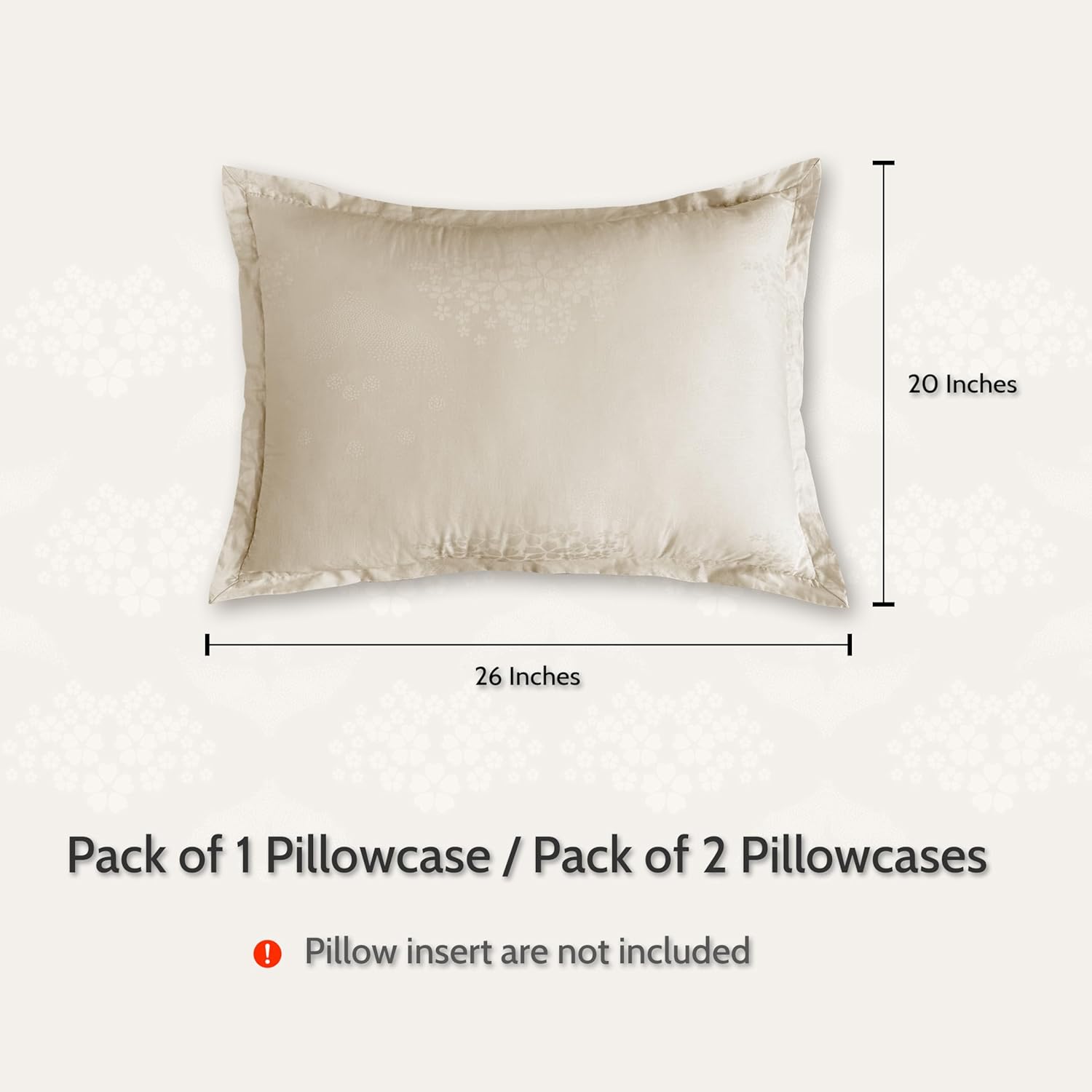 WOWMAX Cotton Pillow Cases——Lightbeige