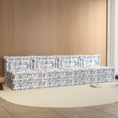 WOWMAX Floor Sofa Couch Boho –Light Blue Flowers